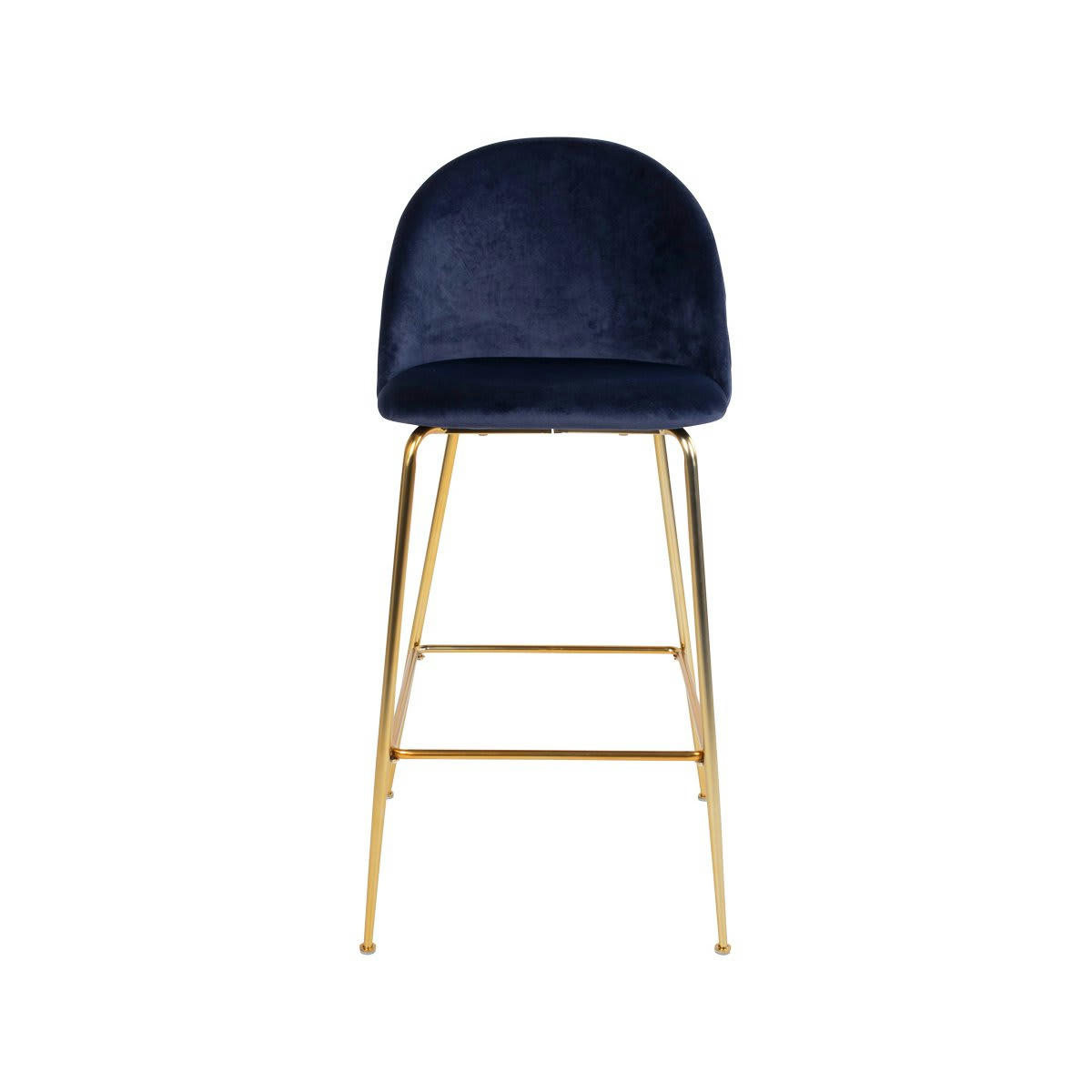 ANDREA - Tabouret de bar scandinave en velours bleu