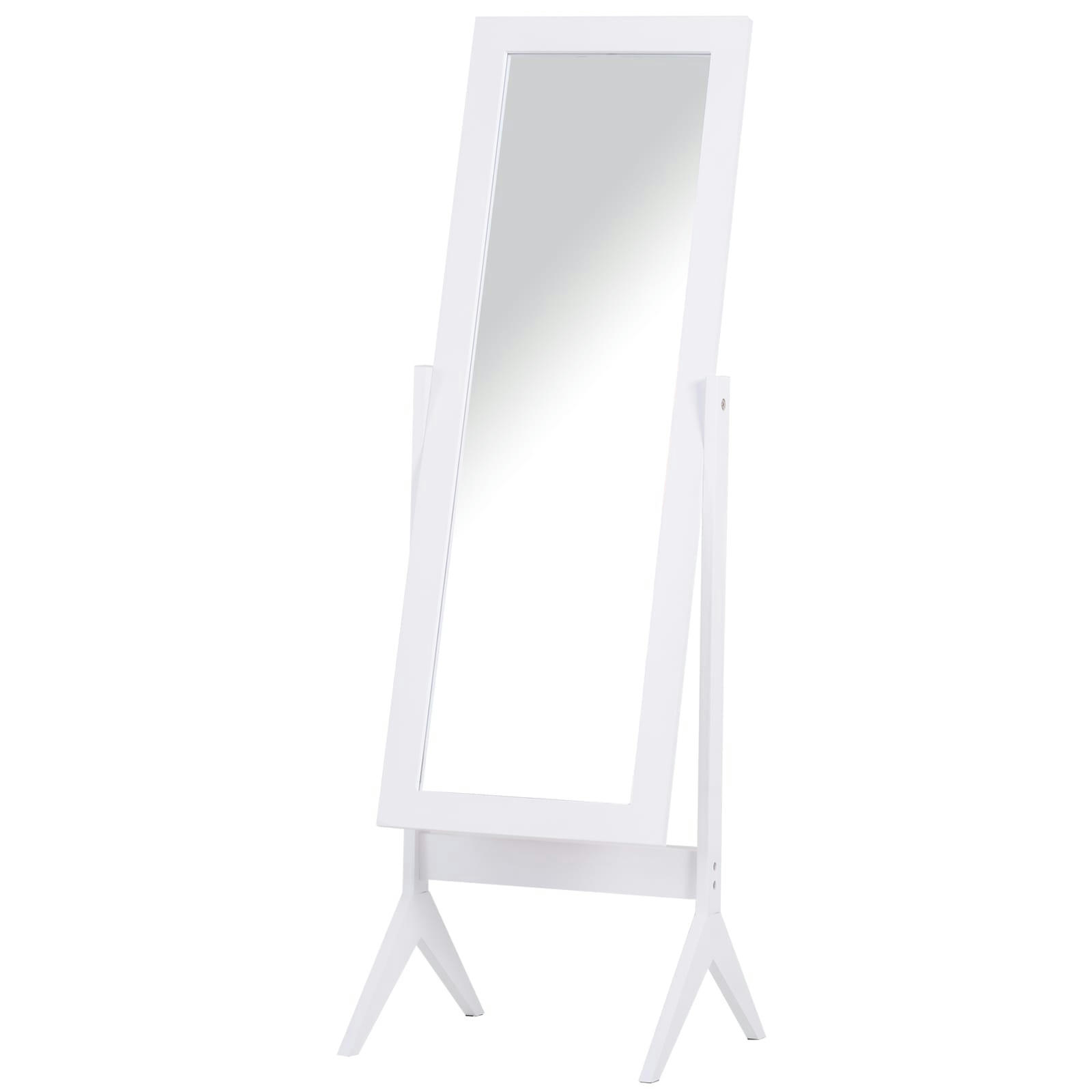 - Miroir à pied inclinaison réglable blanc H148cm