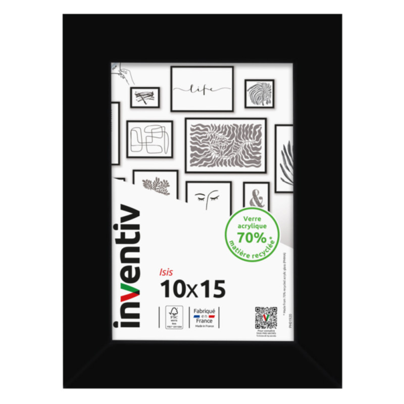 Cadre Isis noir 10 x 15 cm INVENTIV