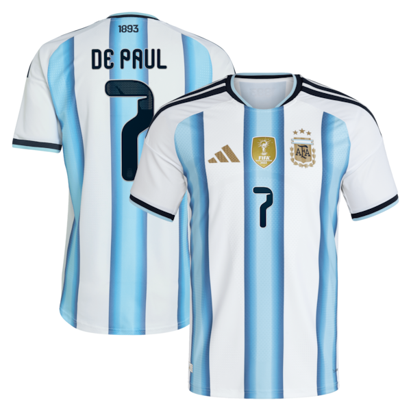 Rodrigo De Paul Argentina National Team adidas 2026 Home Authentic Jersey - White