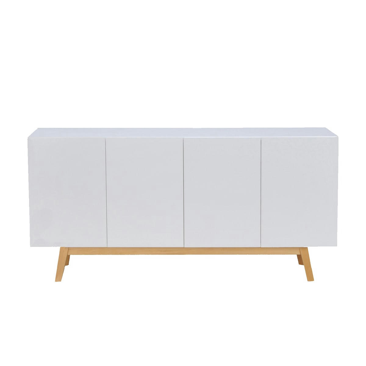 - Buffet 4 portes 2 tiroirs intérieurs blanc