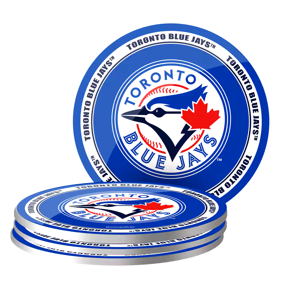 Toronto Blue Jays Plastic Coaster Set For MLB Baseball Fans/Collectors, 4-pk