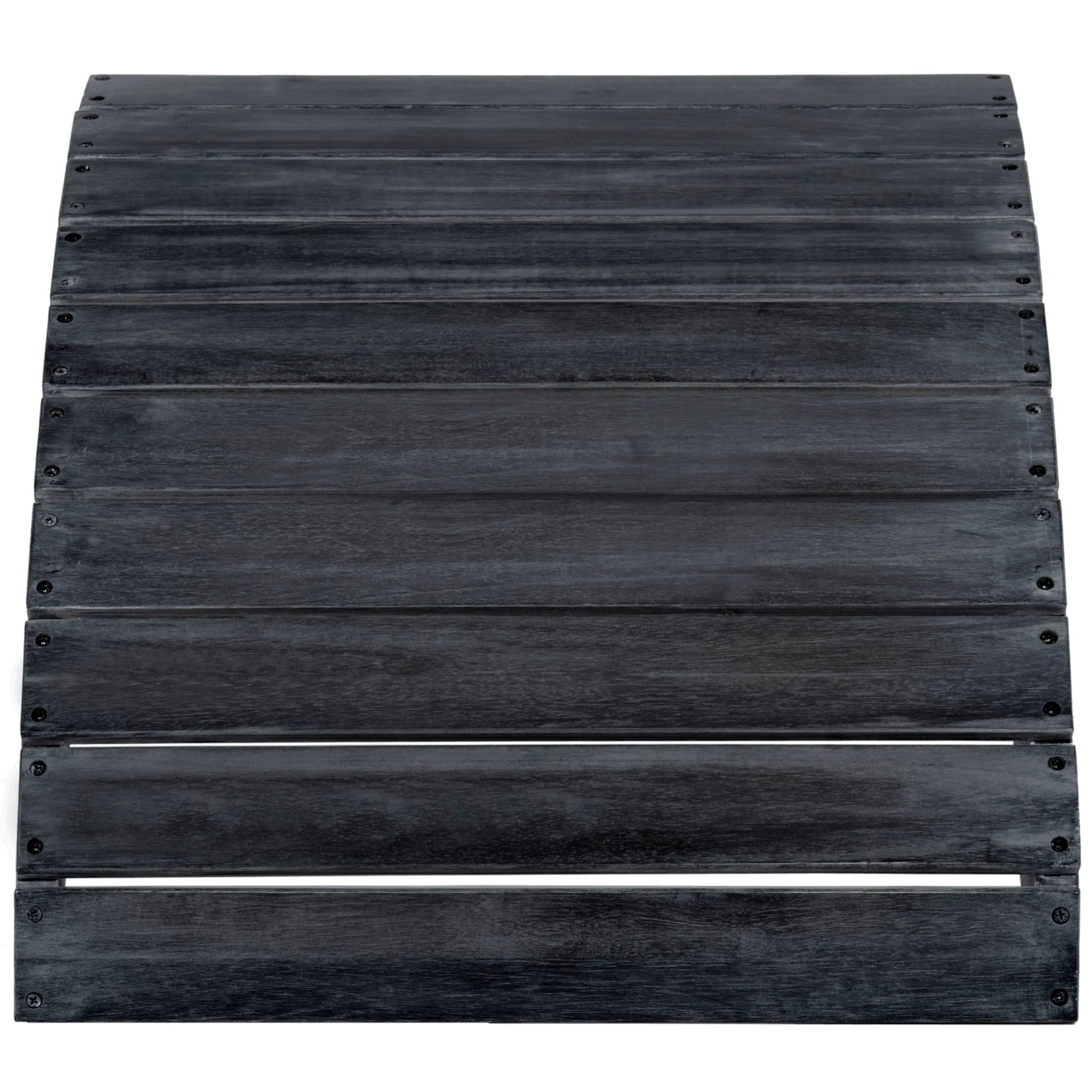 SAFAVIEH Mopani Dark Slate Grey Acacia Wood Ottoman