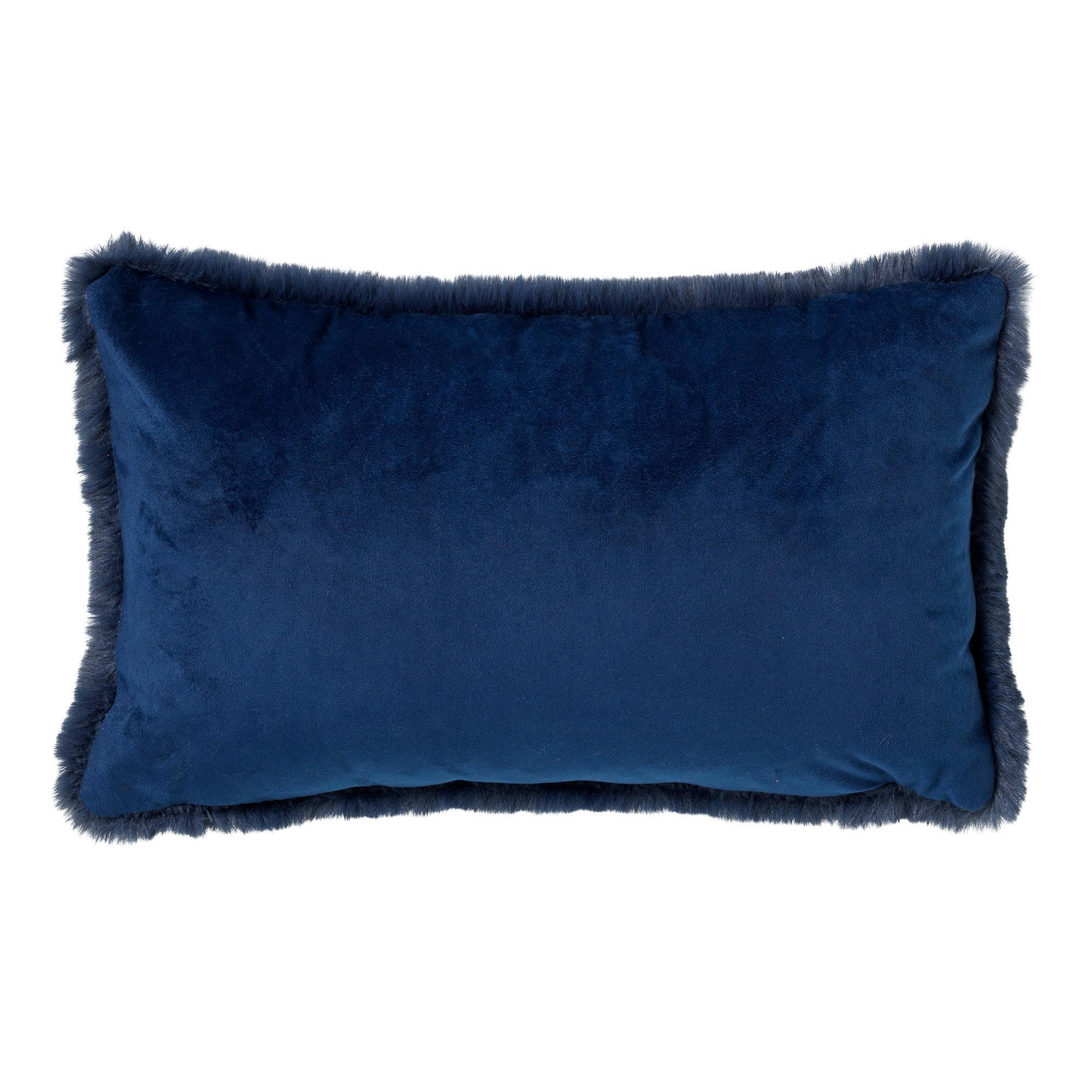- Coussin - bleu fausse fourrure 30x50 cm uni