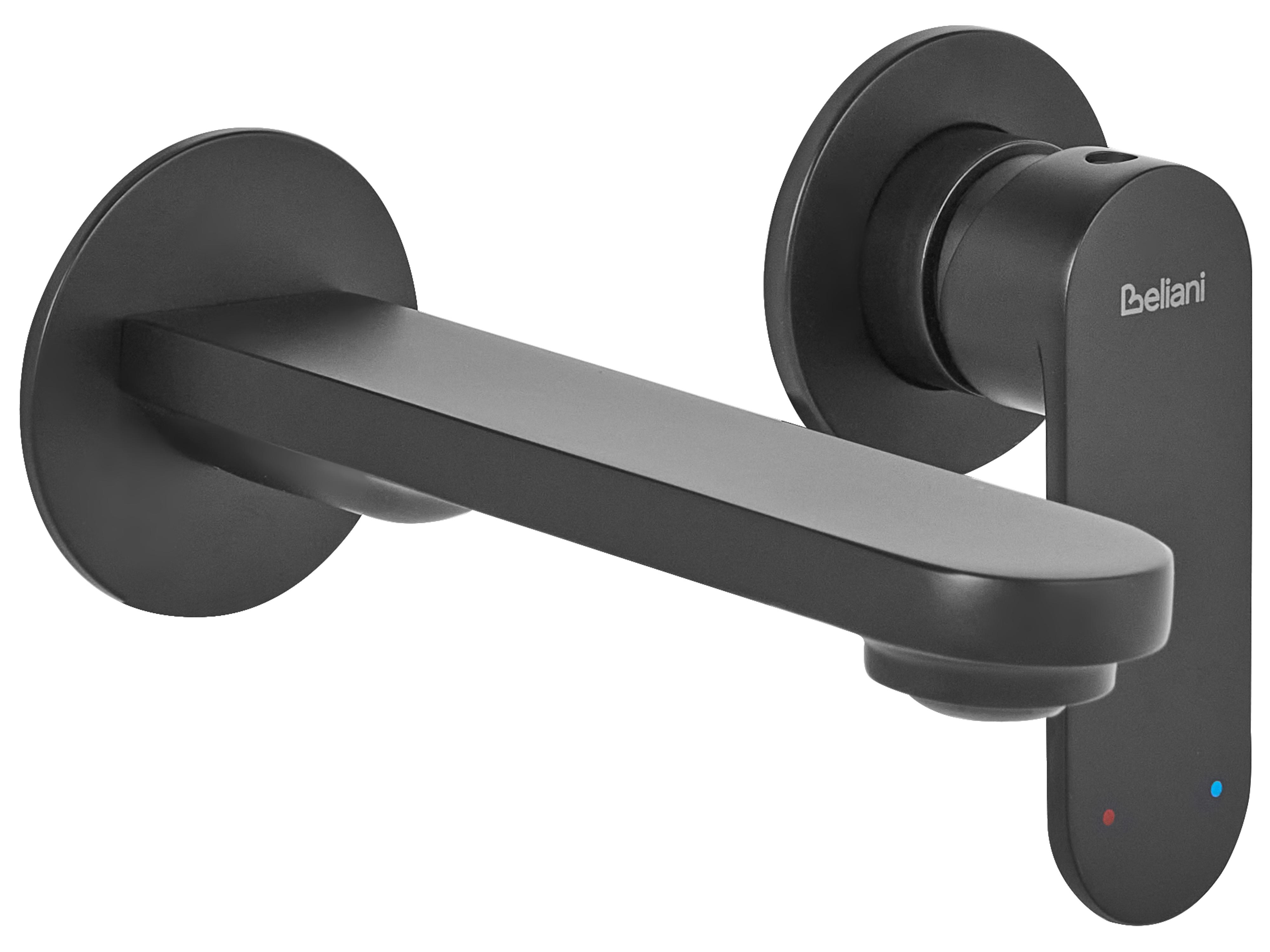 Wall Mounted Basin Mixer Tap GUATAVIA Brass Black