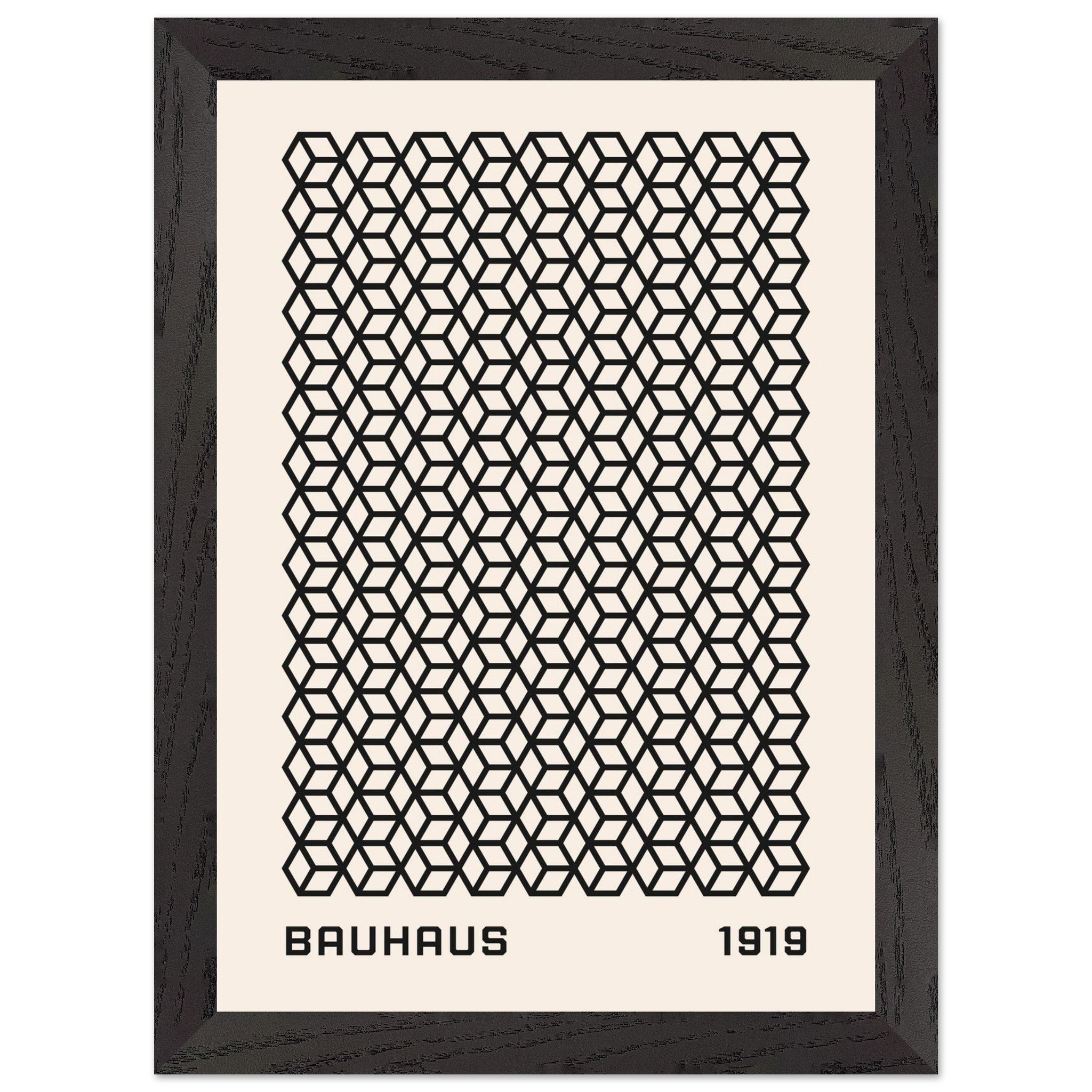 Artfulprints Poster met Lijst Bauhaus - 1919 beehive  - A4 21x29.7 cm - Zwart / Wit