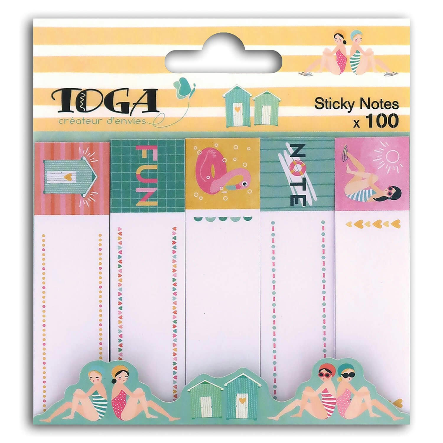 - Lot de 100 sticky notes baigneuses