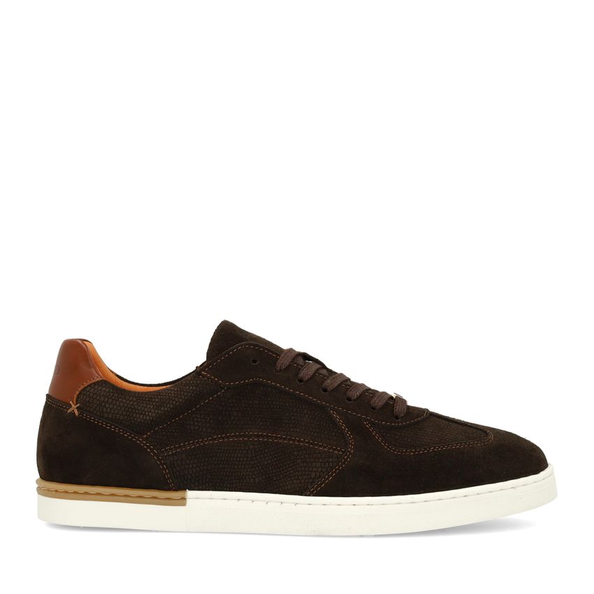 Manfield Bruine suède sneakers