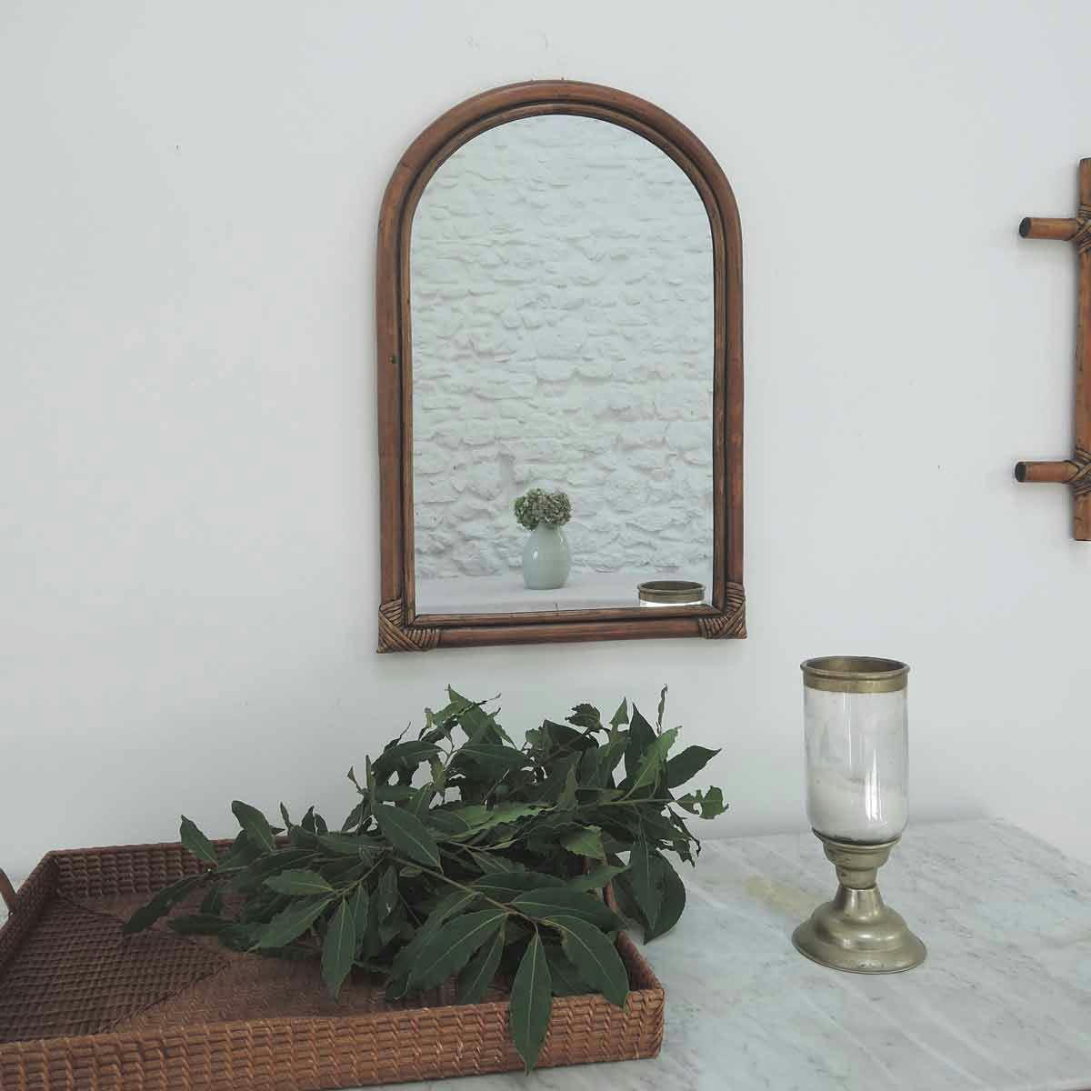 - Miroir arche en rotin 58 x 40 cm - Marcel