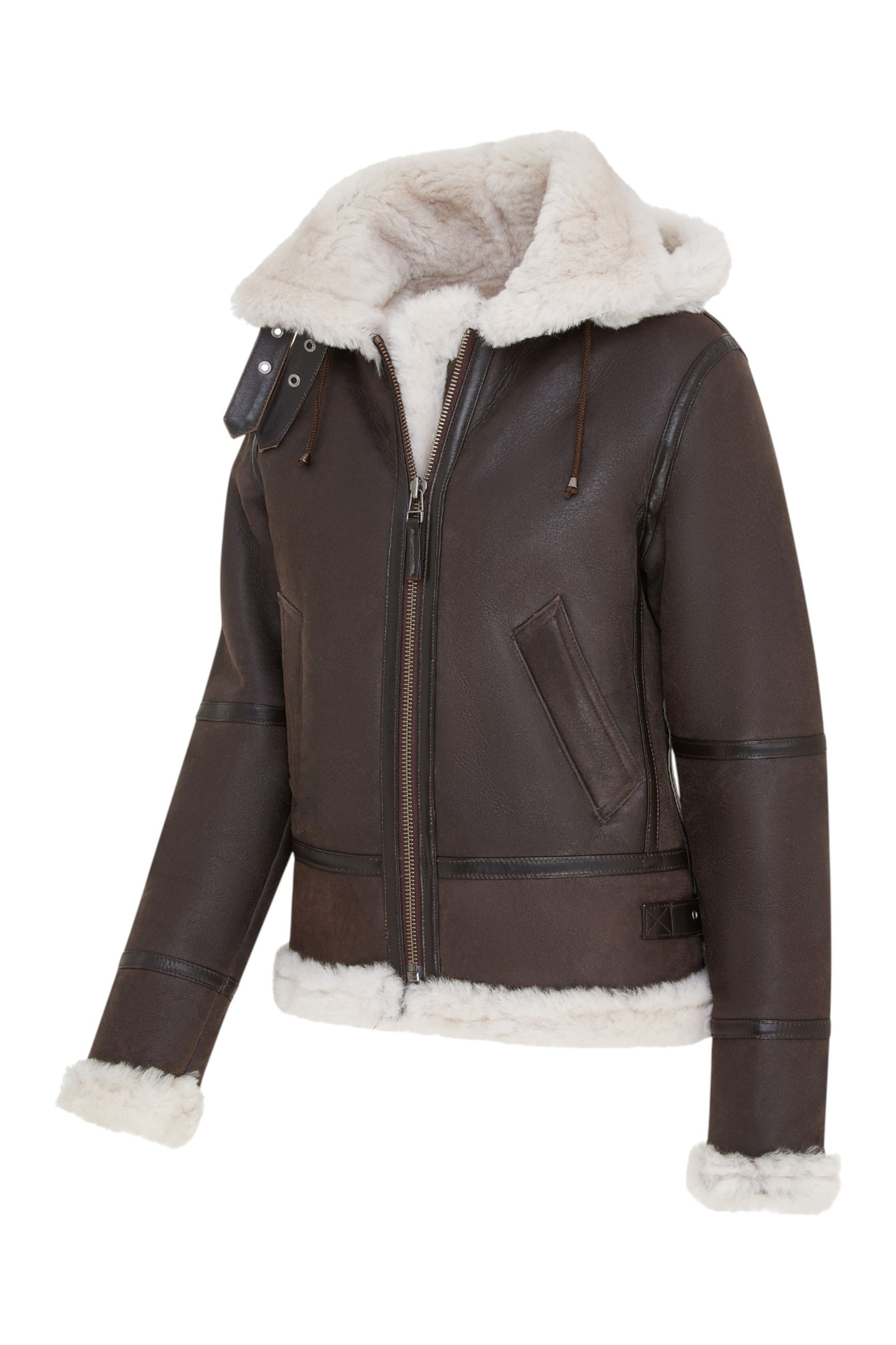 Infinity Leather Hooded Sheepskin Flying Leather Jacket-Palermo