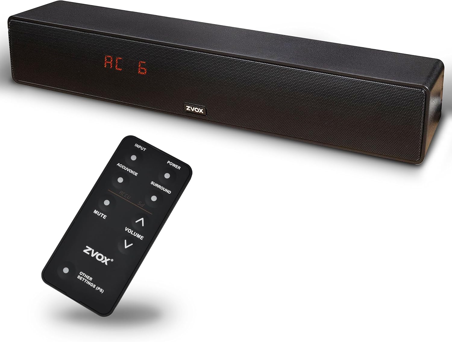 ZVOX Dialogue Clarifying Sound Bar - Patented Hearing Technology, AccuVoice TV Sound Bar with 12 Levels of Voice Boost, 17 Home Theater TV Speakers, Ideal for Smart TVs - AV157 Black
