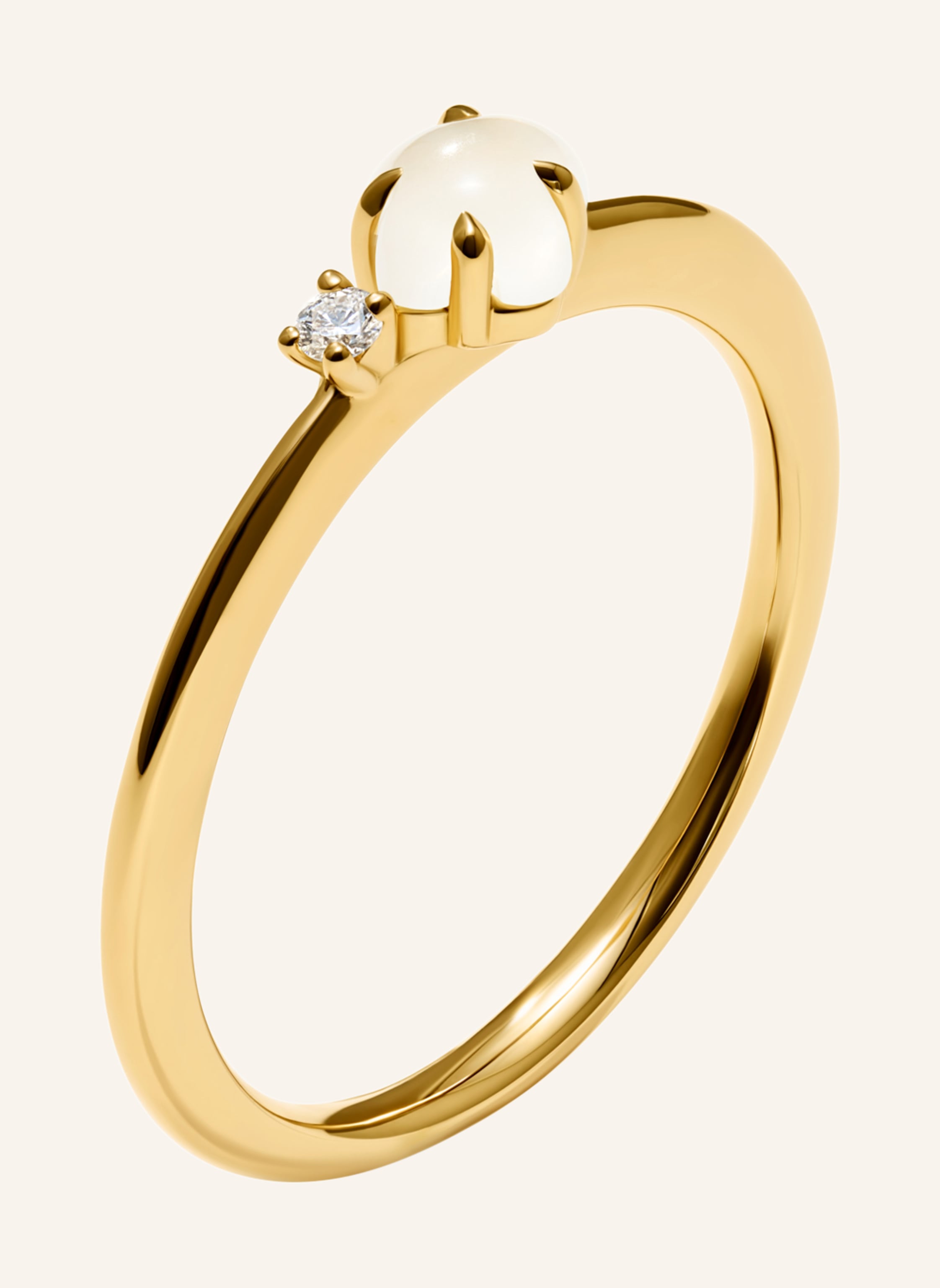 VIERI Ring WOLKE MILCHQUARZ BRILLANT KLEIN