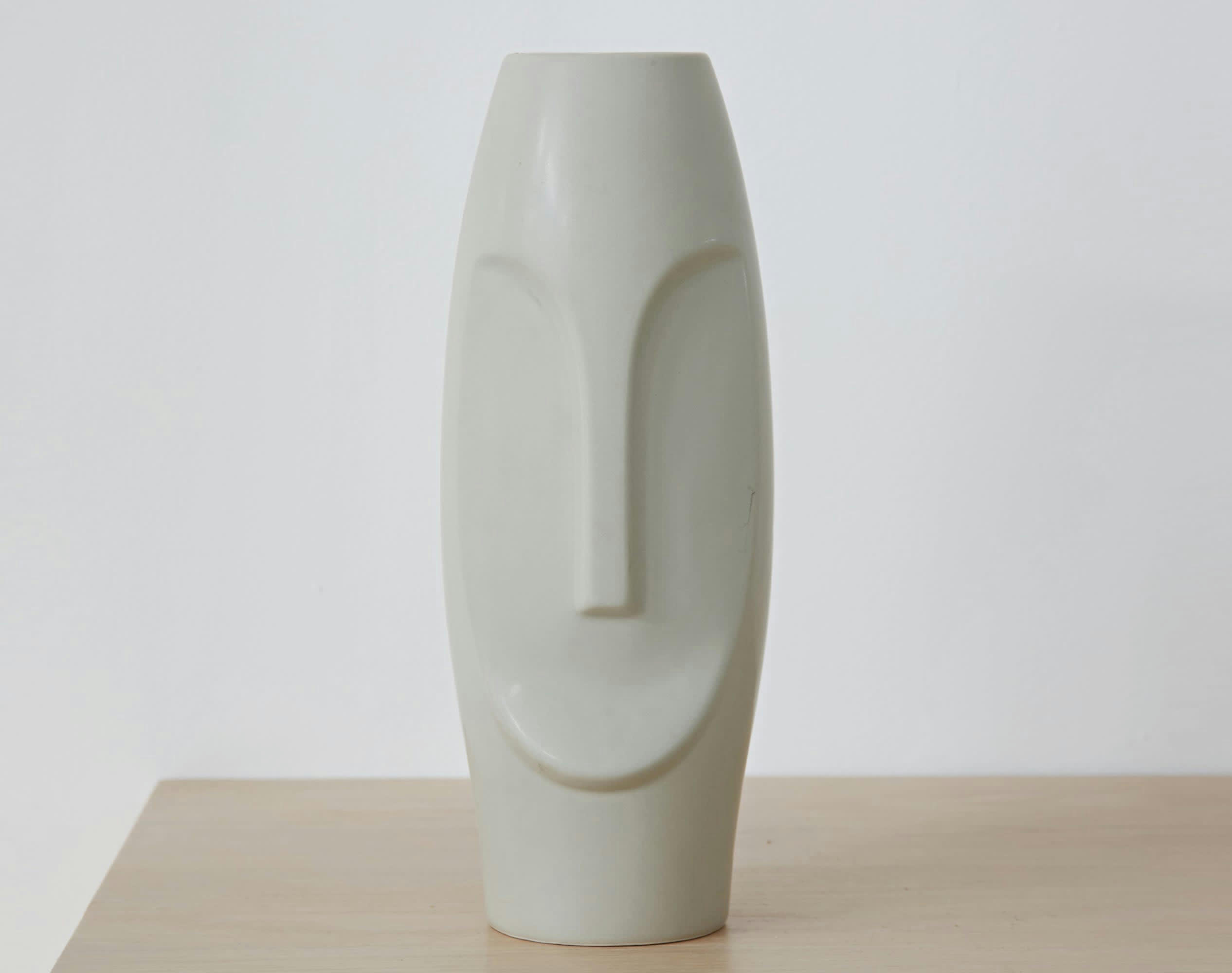 FACES - Vase en céramique gris