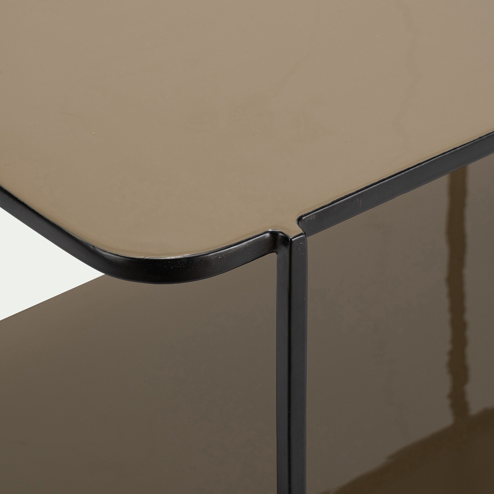 SANTOLINE - Bout de canapé en acier L30xH55cm - beige