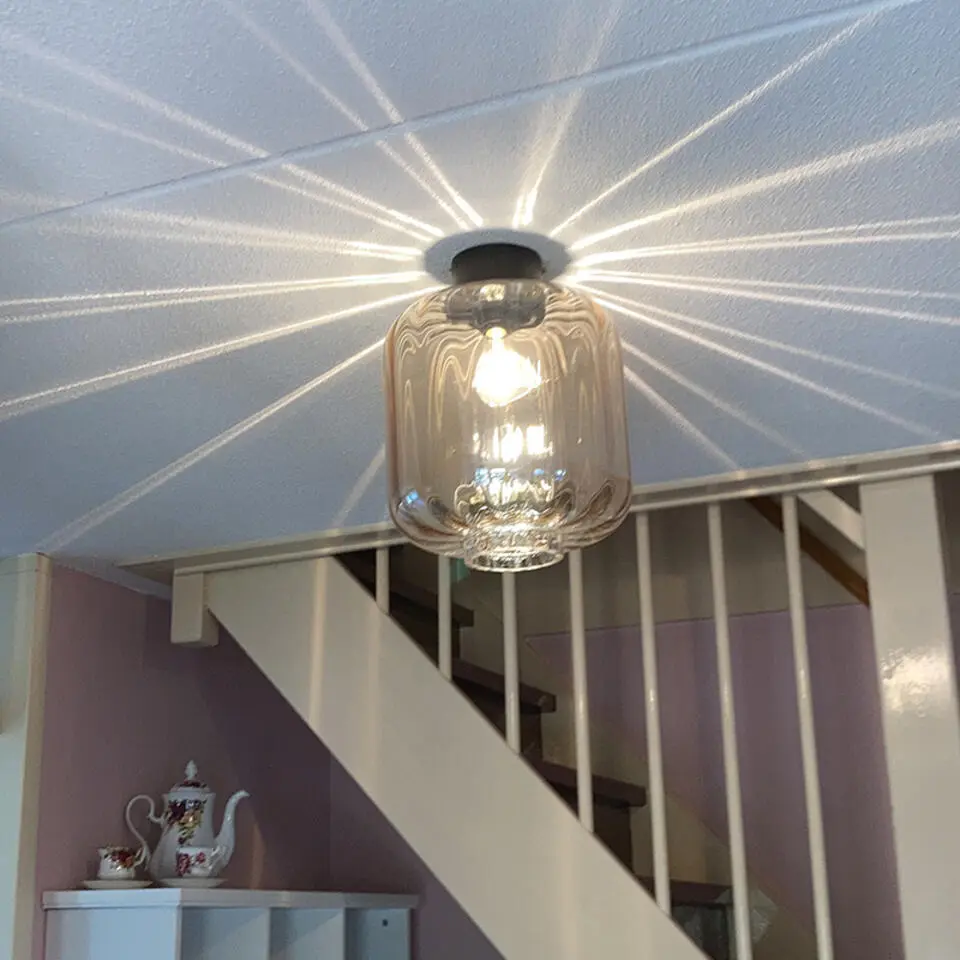 Qazqa plafondlamp qara beige e27