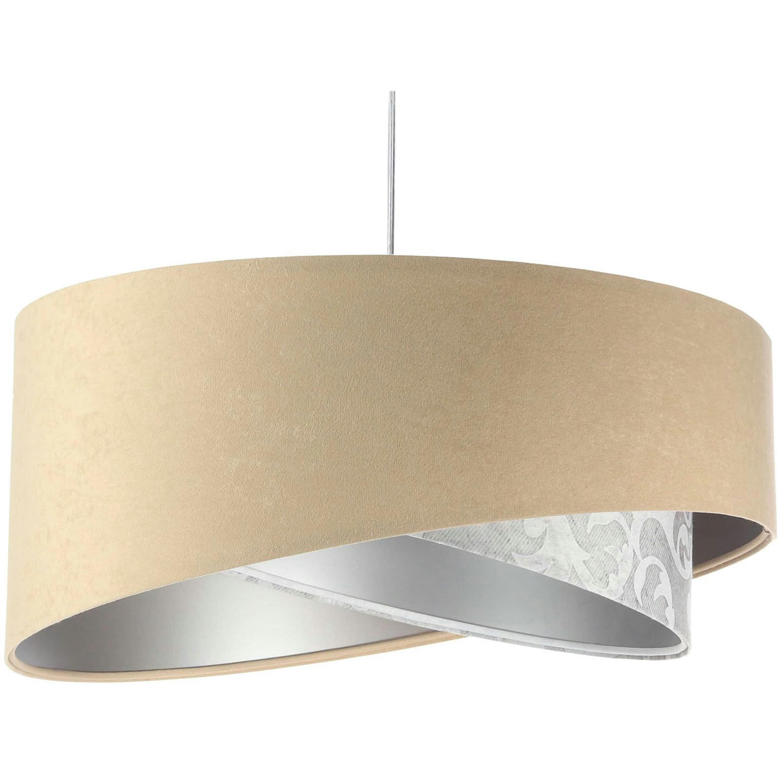 ASYMETRIC - Suspension Tissu Beige 50x50x25 cm