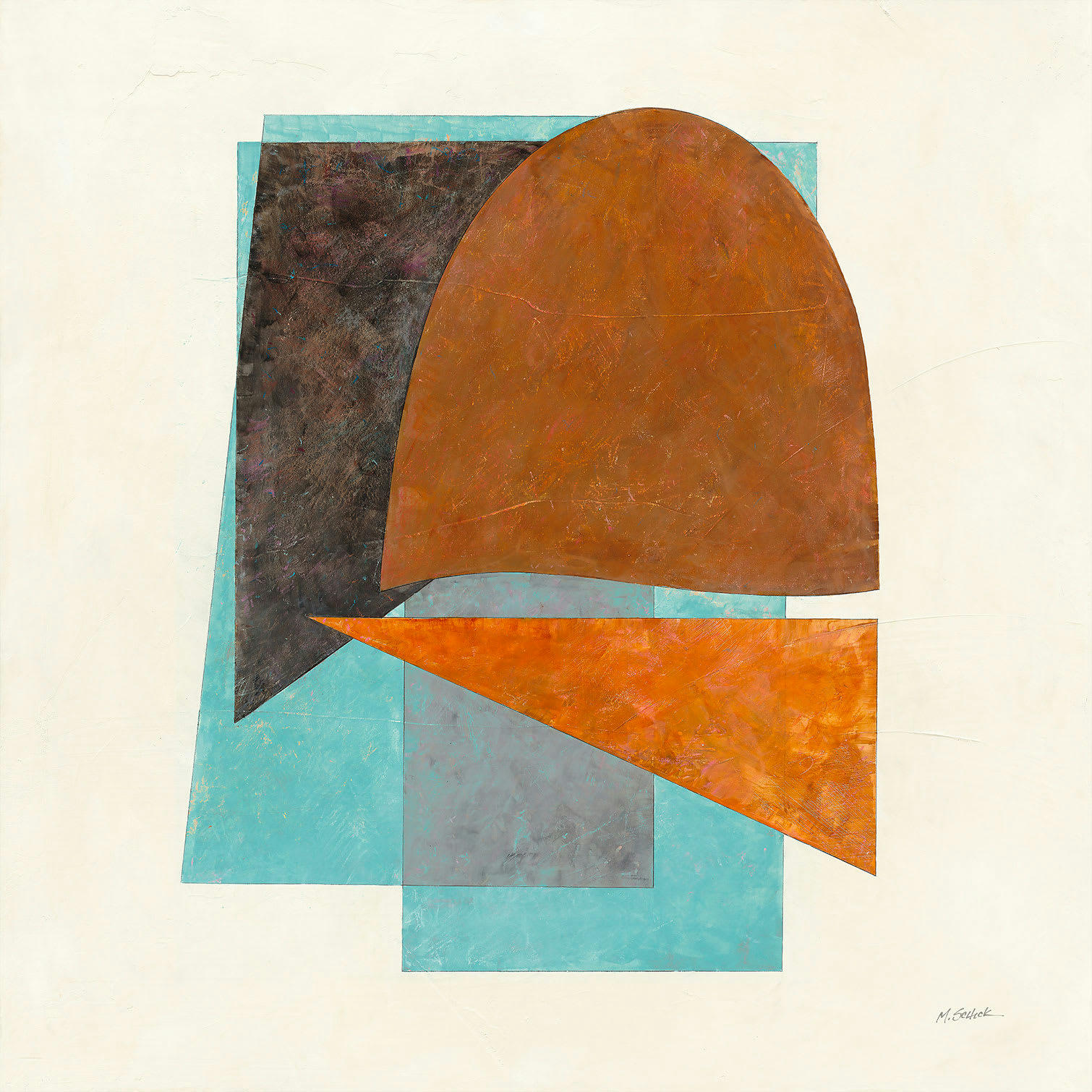 - Tableau Quintet turquoise imprimé sur toile 30x30cm