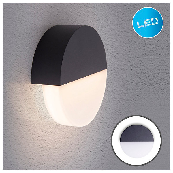 Applique murale d'extérieur LED 'SOBRIO' , en métal et plastique anthracite, avec LED intégrée