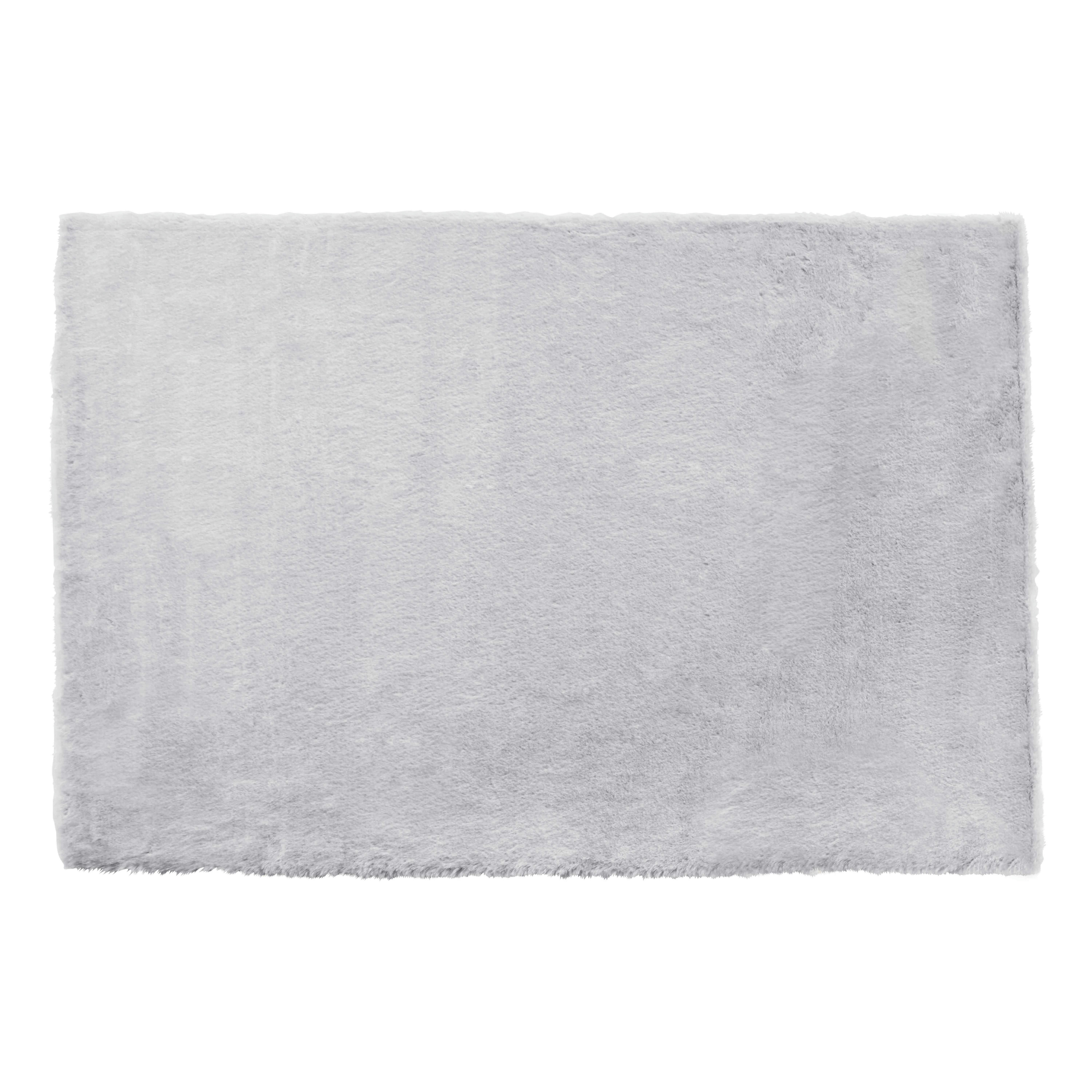 SNOW - Tapis rectangulaire fausse fourrure gris clair 120 x 160 cm