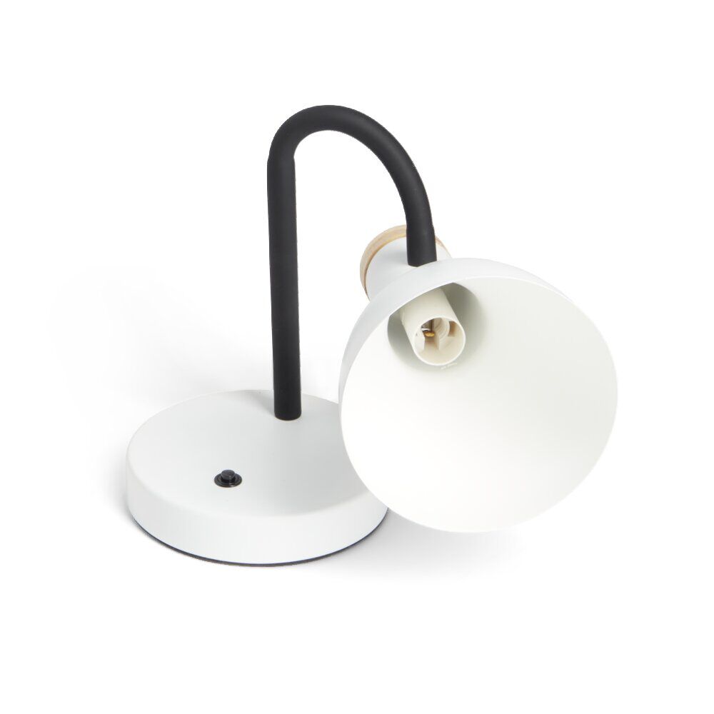 Lampe de bureau orientable métal blanc Ø14xH36cm