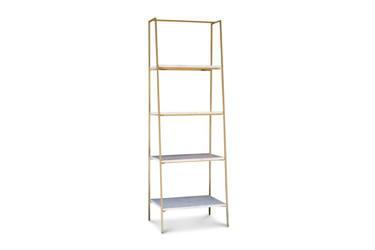 BYLILLE - Etagère en métal et marbre blanc