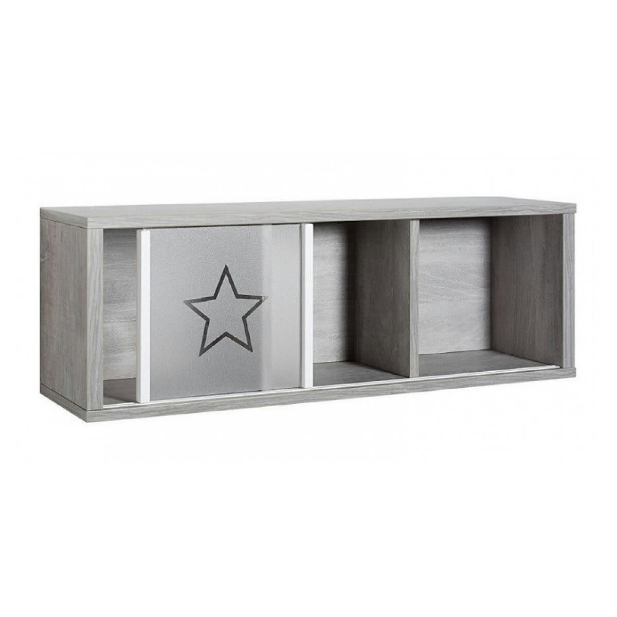 ECO STAR - Étagère murale bois gris et blanc
