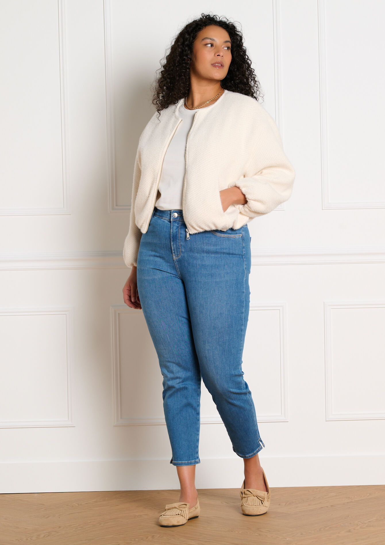 Textuur vest met rits