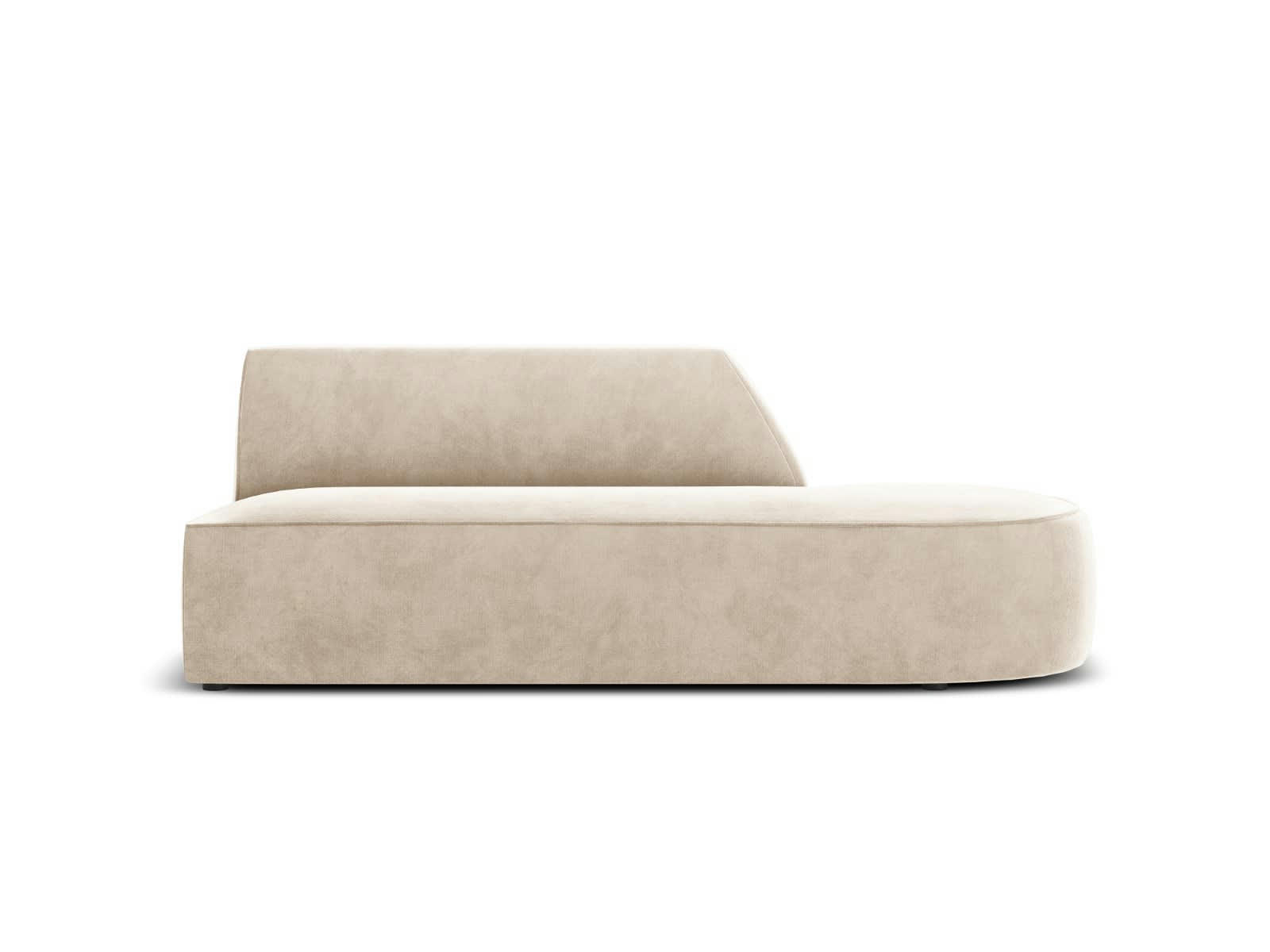 CHARLES - Canapé Modulable Droit 2 places en Velours Beige Clair
