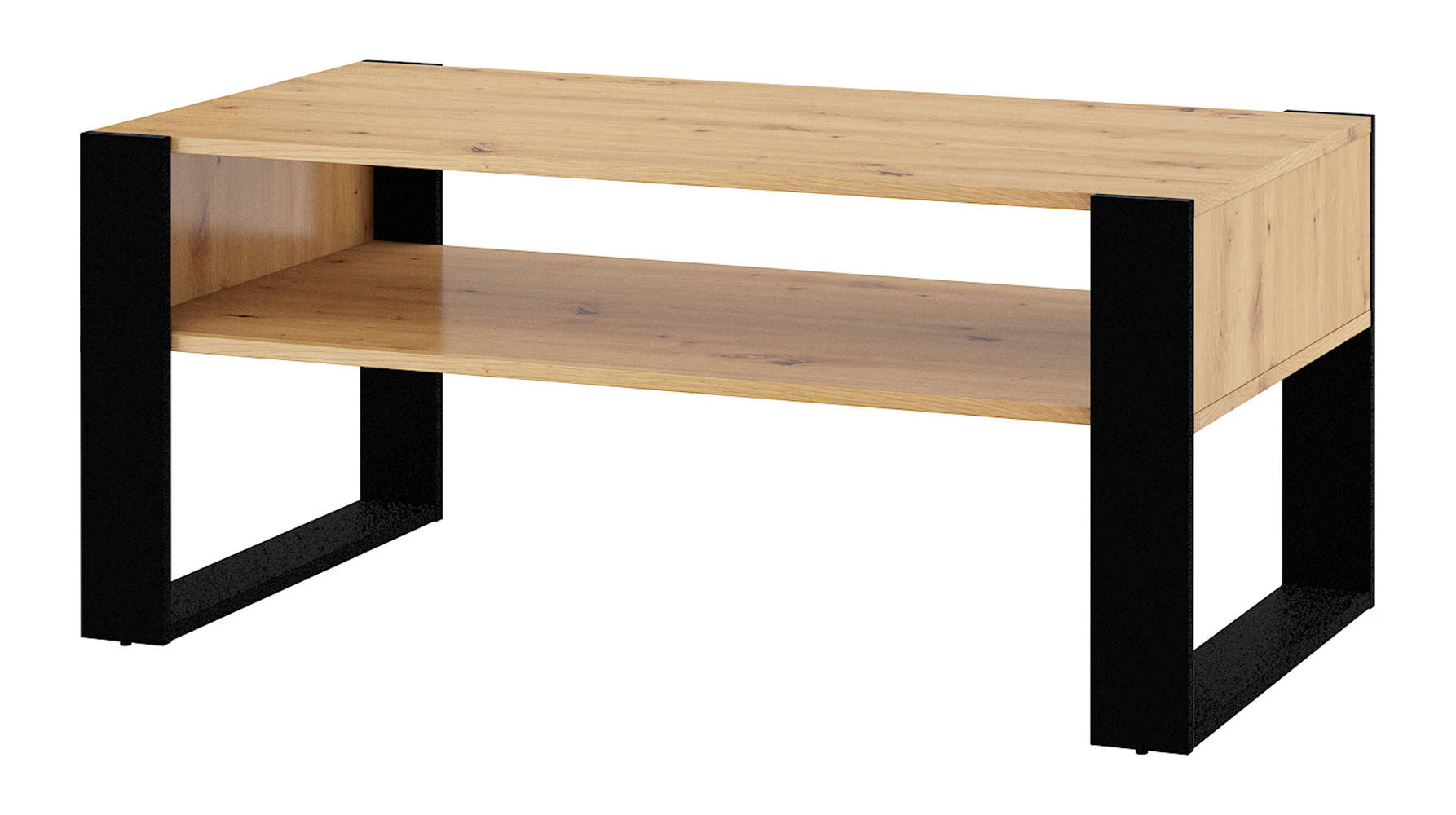 Stolik kawowy NUKA F 110 cm dąb artisan czarny mat