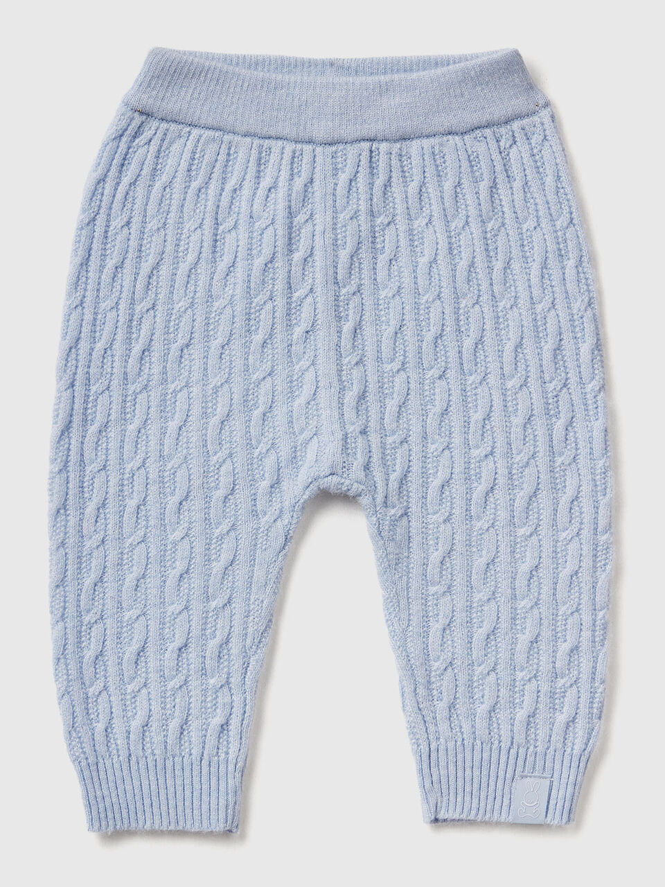 Trousers with cables in wool blend