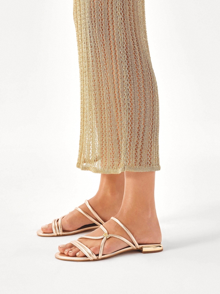 Gold slides that can be worn as sandals