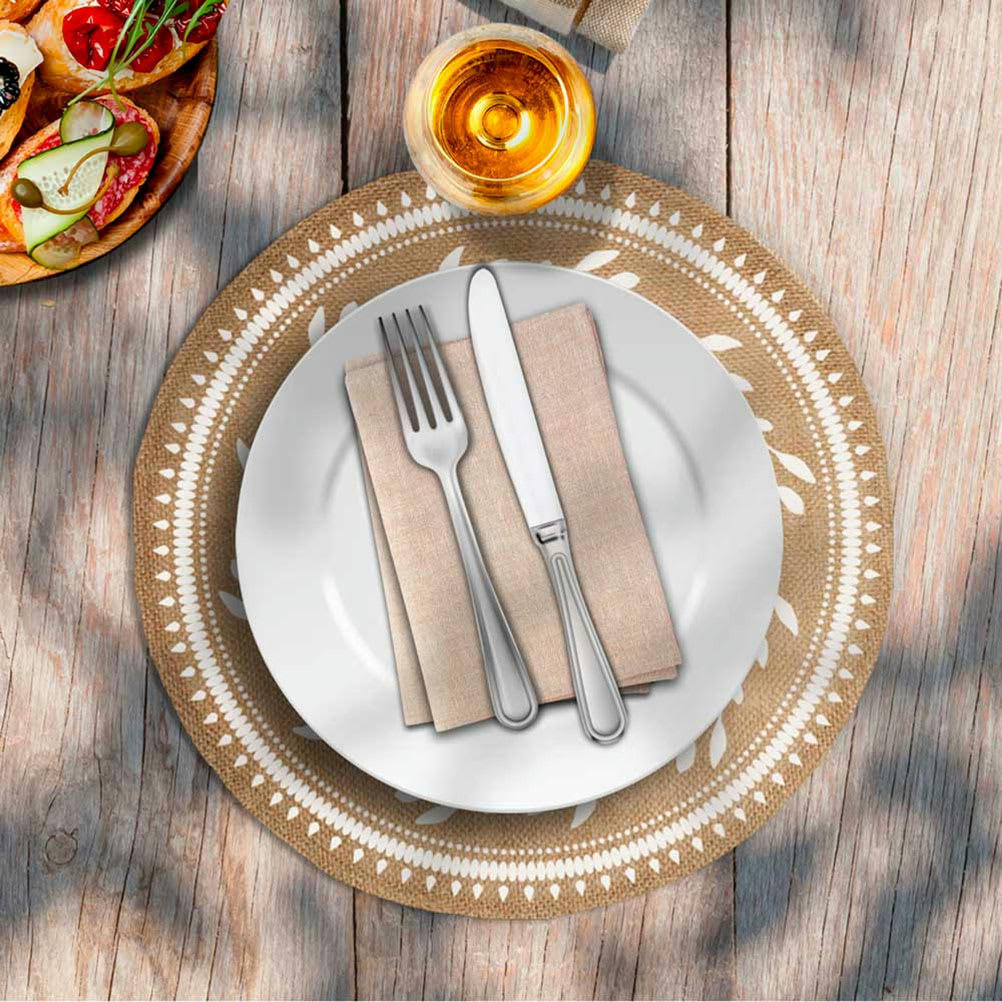 LOVE - Set de table rond en toile de jute D38