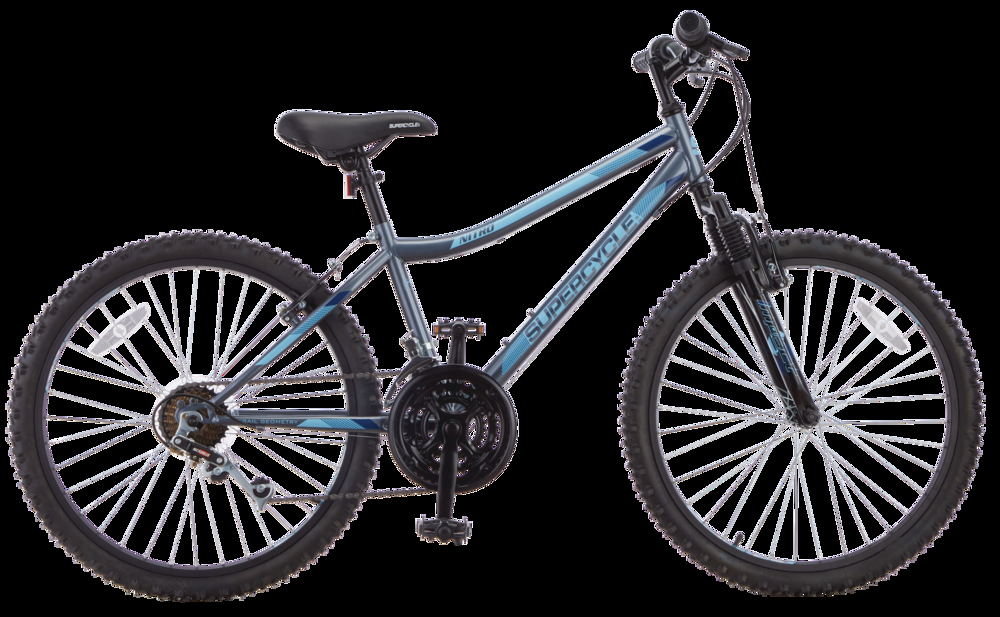 Supercycle Nitro XT Youth Hardtail Mountain Bike, 24-in, Grey/Blue