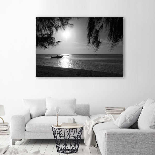 Feeby Obraz na płótnie Tropikalna plaża czarno biały 60x40