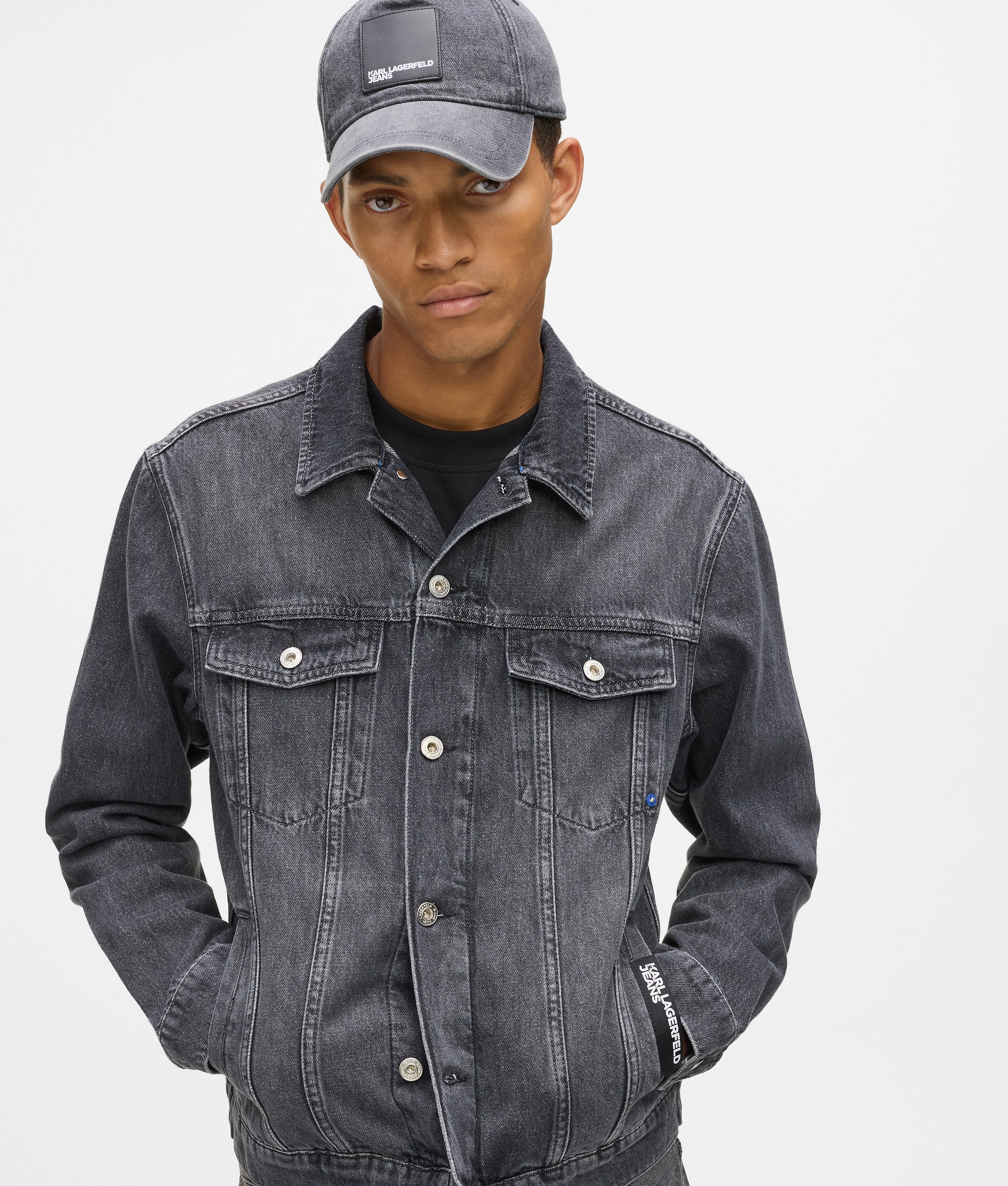 Veste en jean coupe droite