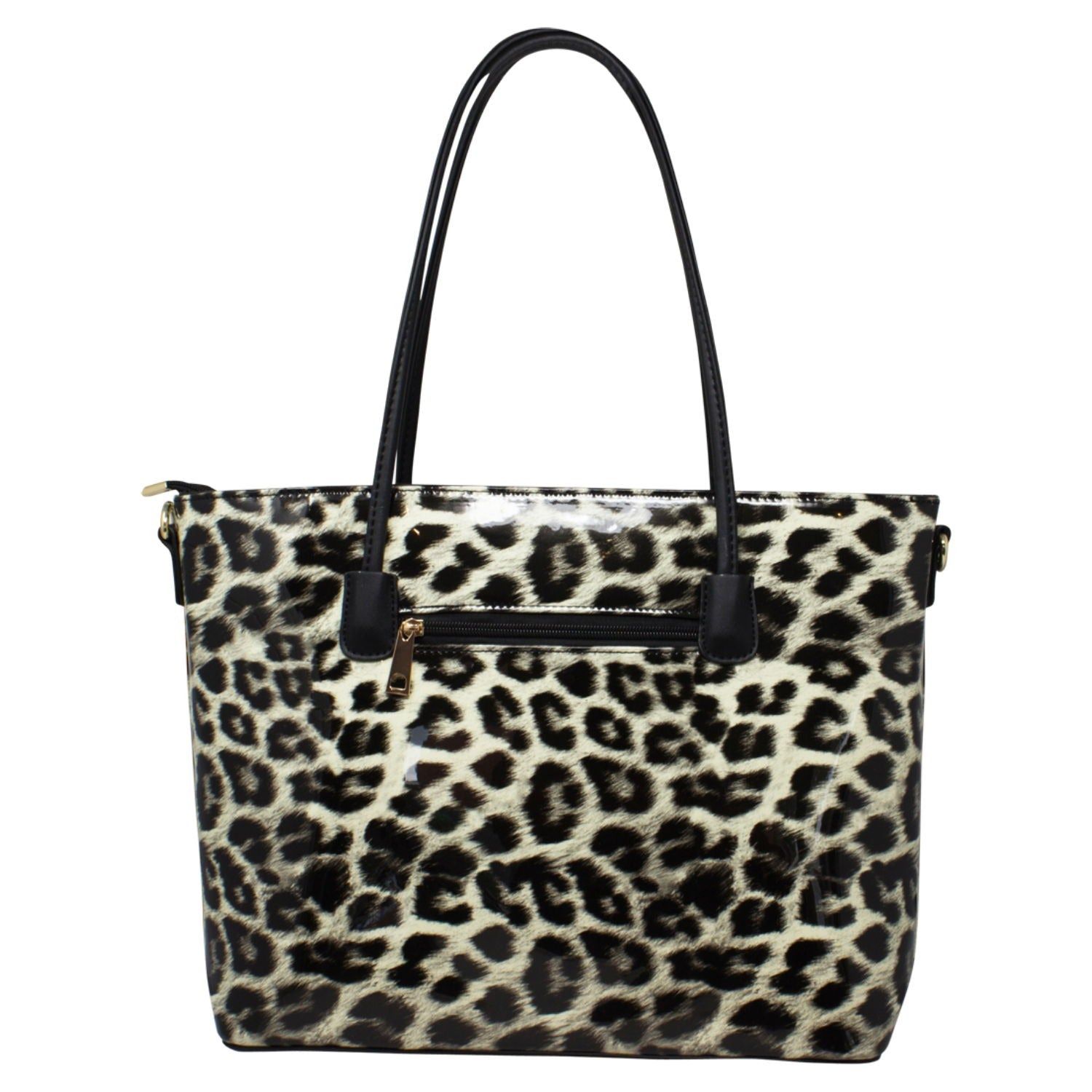 SVNX Patent Leopard Print Tote Bag