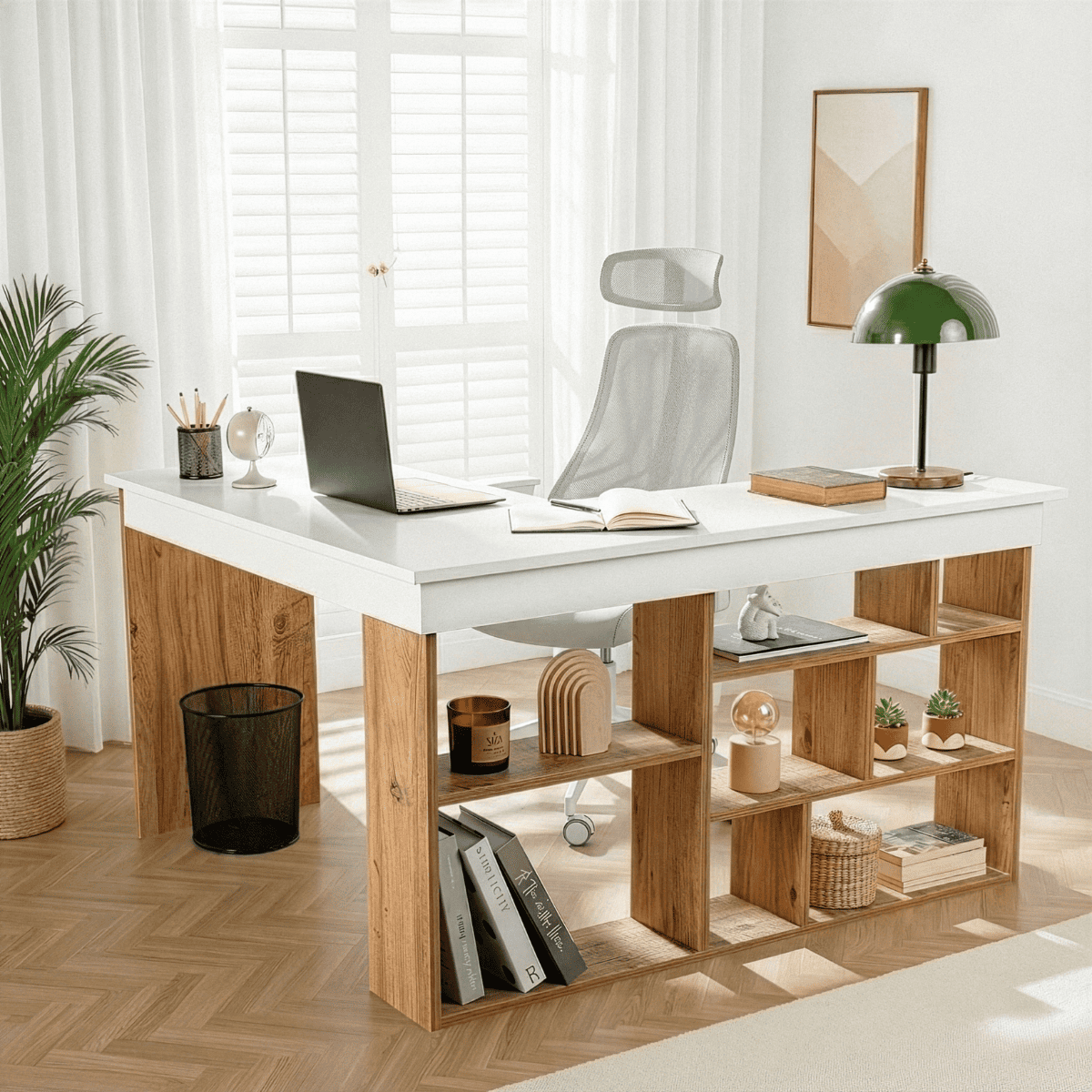 Calicosy - Hoekbureau met opbergruimte ORGANIS - H72 cm