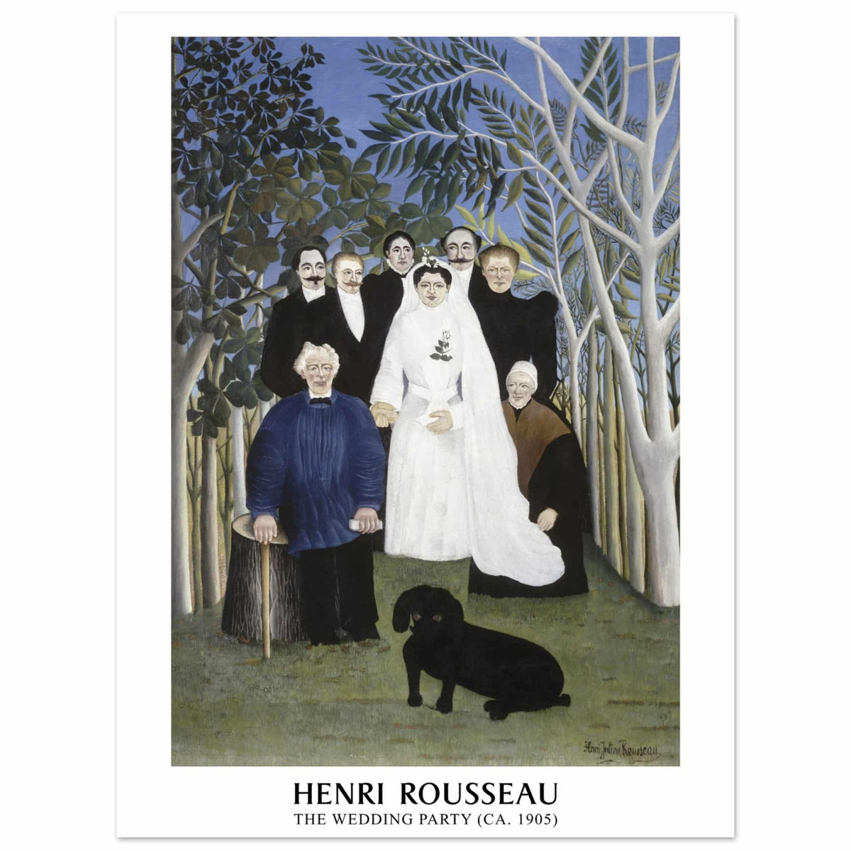 Artfulprints Poster Henri Rousseau - The wedding party  - 30x40 cm - Meerkleurig