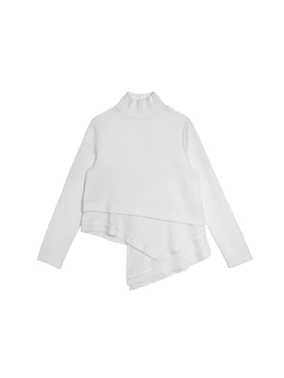 Patchwork High-neck Layered Top - 25WDT323A
