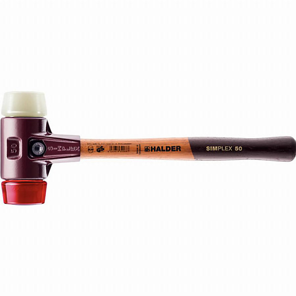 Maillet HALDER SIMPLEX plastique/nylon D30 mm, tête fonte malléable et manche bois