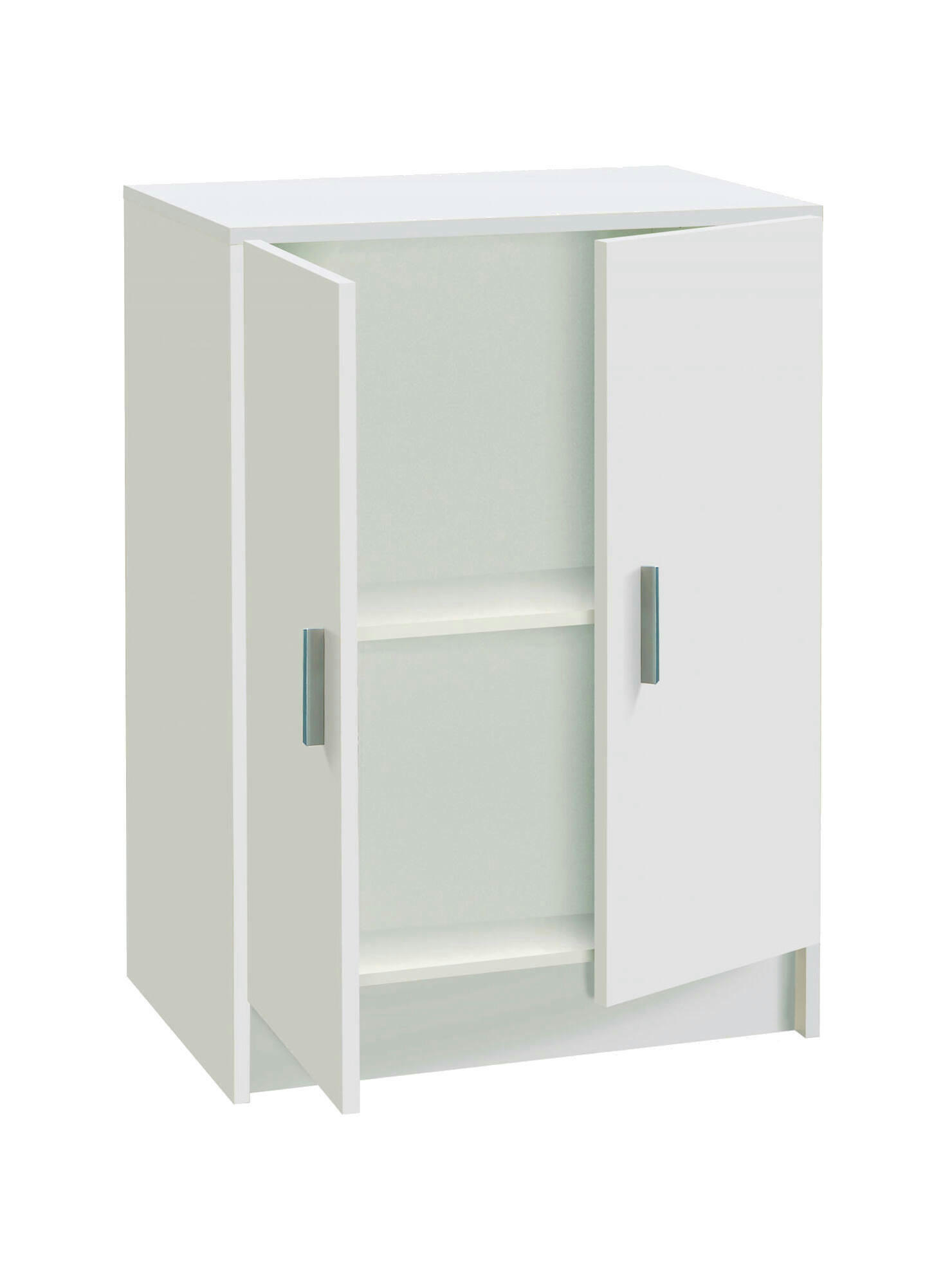 DHOT - Armoire polyvalente à 2 portes effet bois blanc