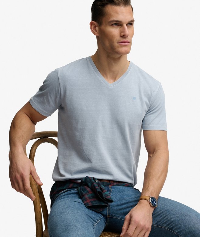 Classic Cotton Linen V-Neckline T-Shirt