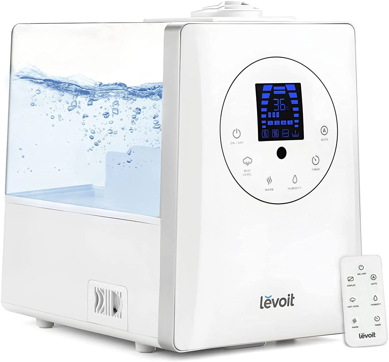 Humidifiers for Bedroom Large Room 6L Warm and Cool Mist for Families Plants with Built-in Humidity Sensor(Black)