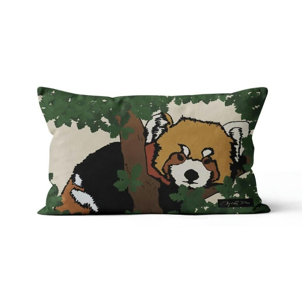 SAFARI - Housse de coussin panda roux 32x50cm
