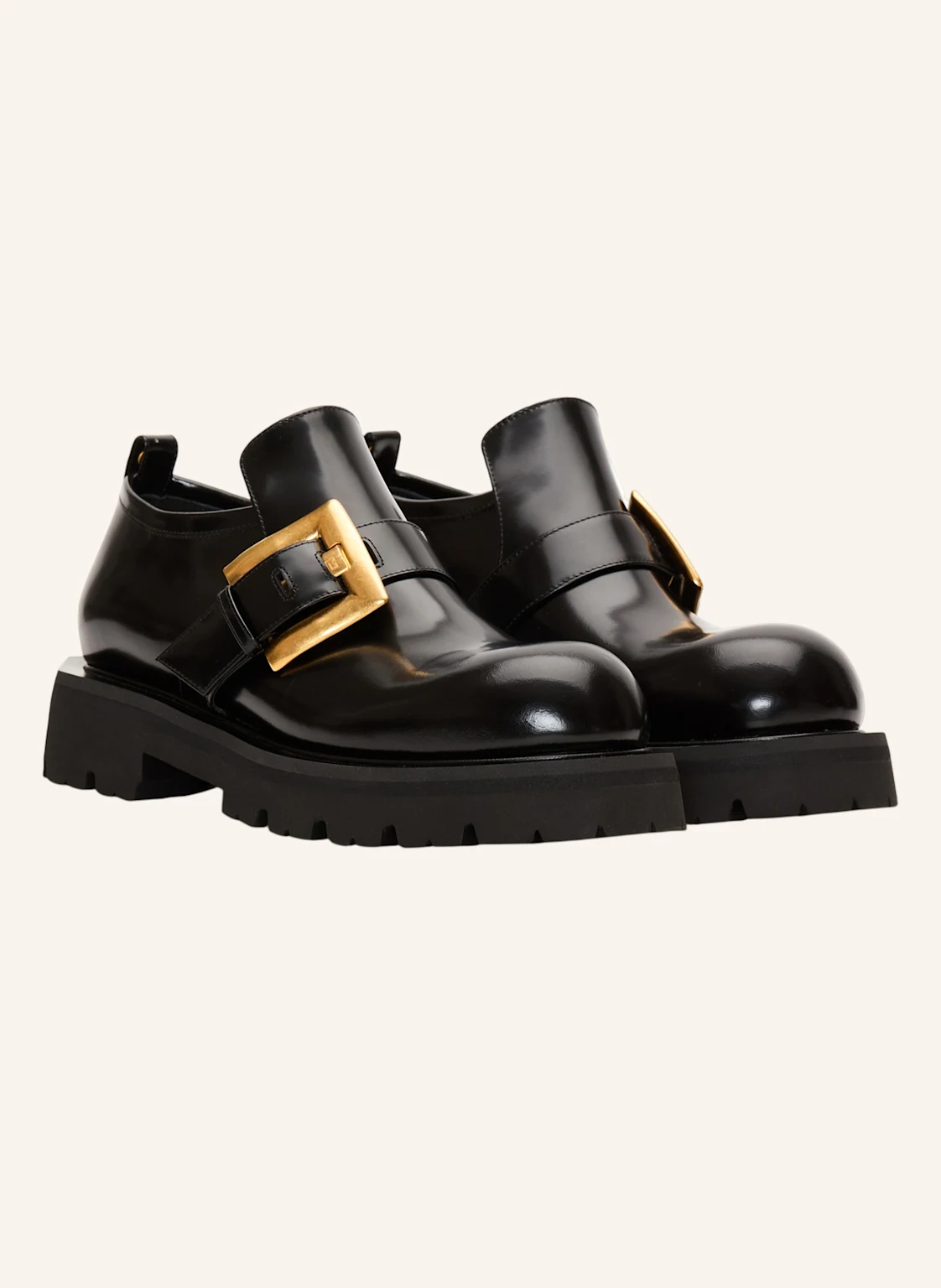 BALMAIN Anthem Mokassins aus glänzendem Leder