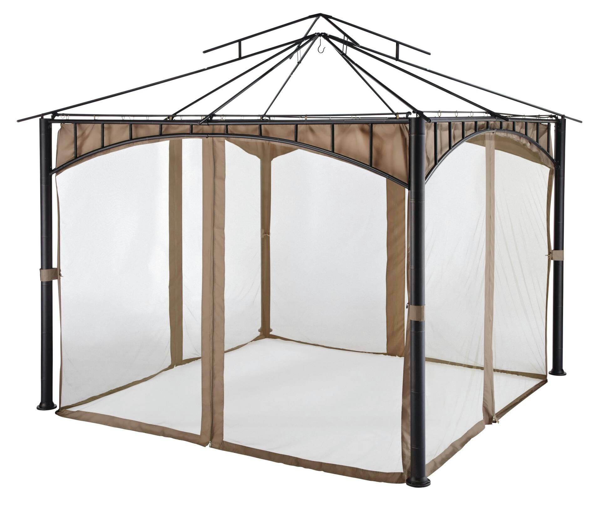 CANVAS Fabric Outdoor/Patio Gazebo Netting for Havana Gazebo, Brown, 115x115x88-in