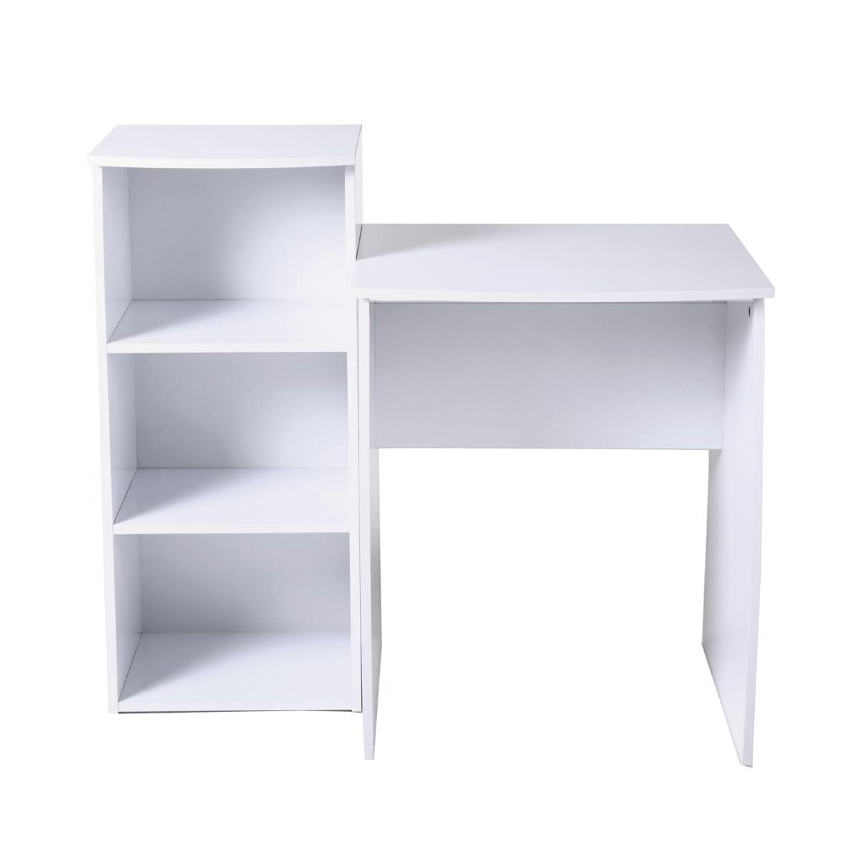 - Ensemble bureau et 3 étagères en bois blanc