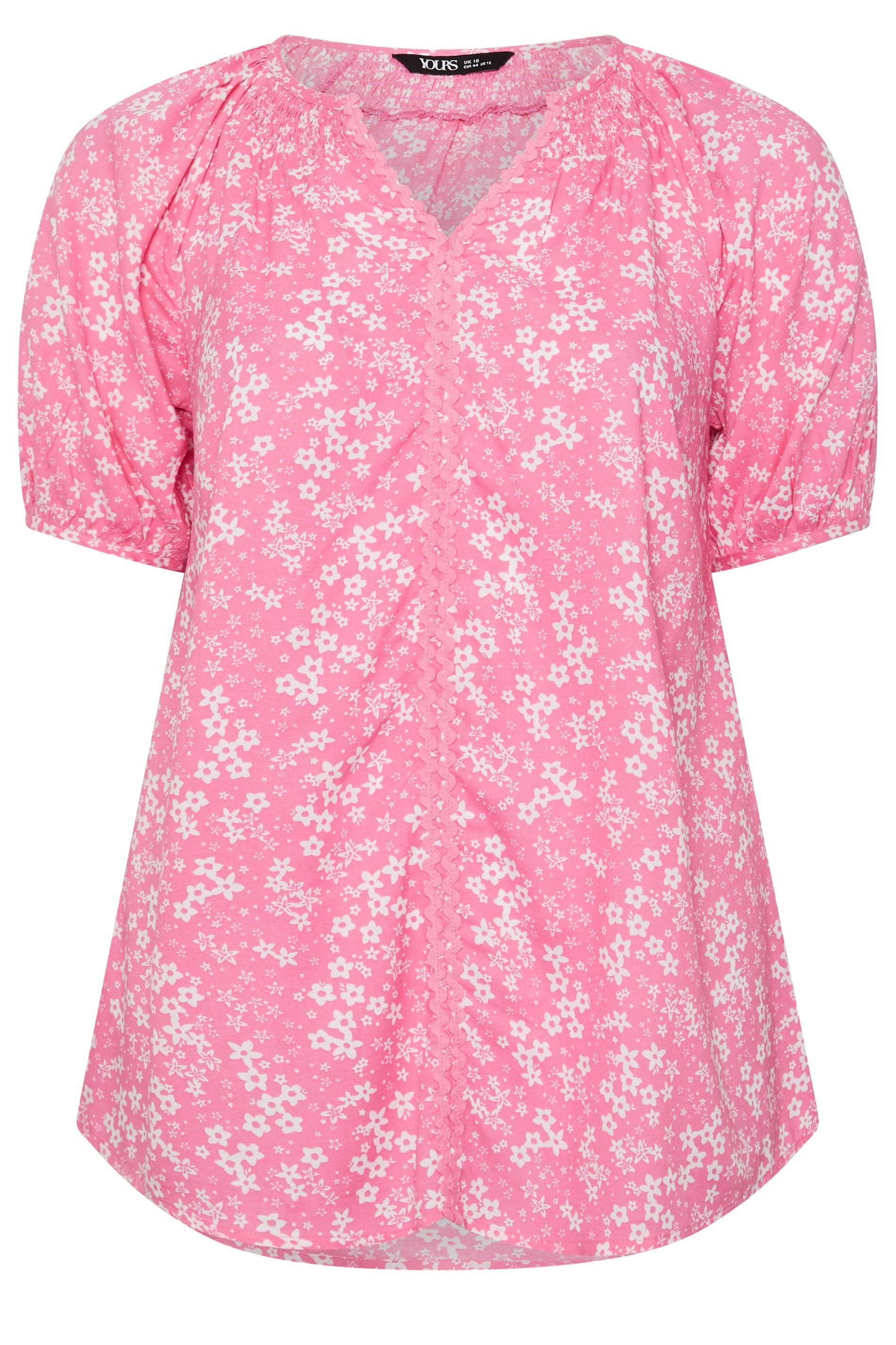 Yours Floral Contrast Trim Blouse