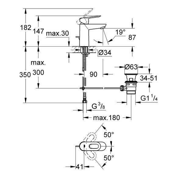 Einhand-Waschtischbatterie »Start Loop«, Metall
