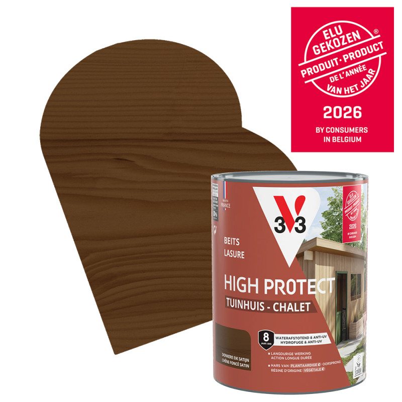 Lasure pour chalet High Protect chêne foncé 0,75 L V33